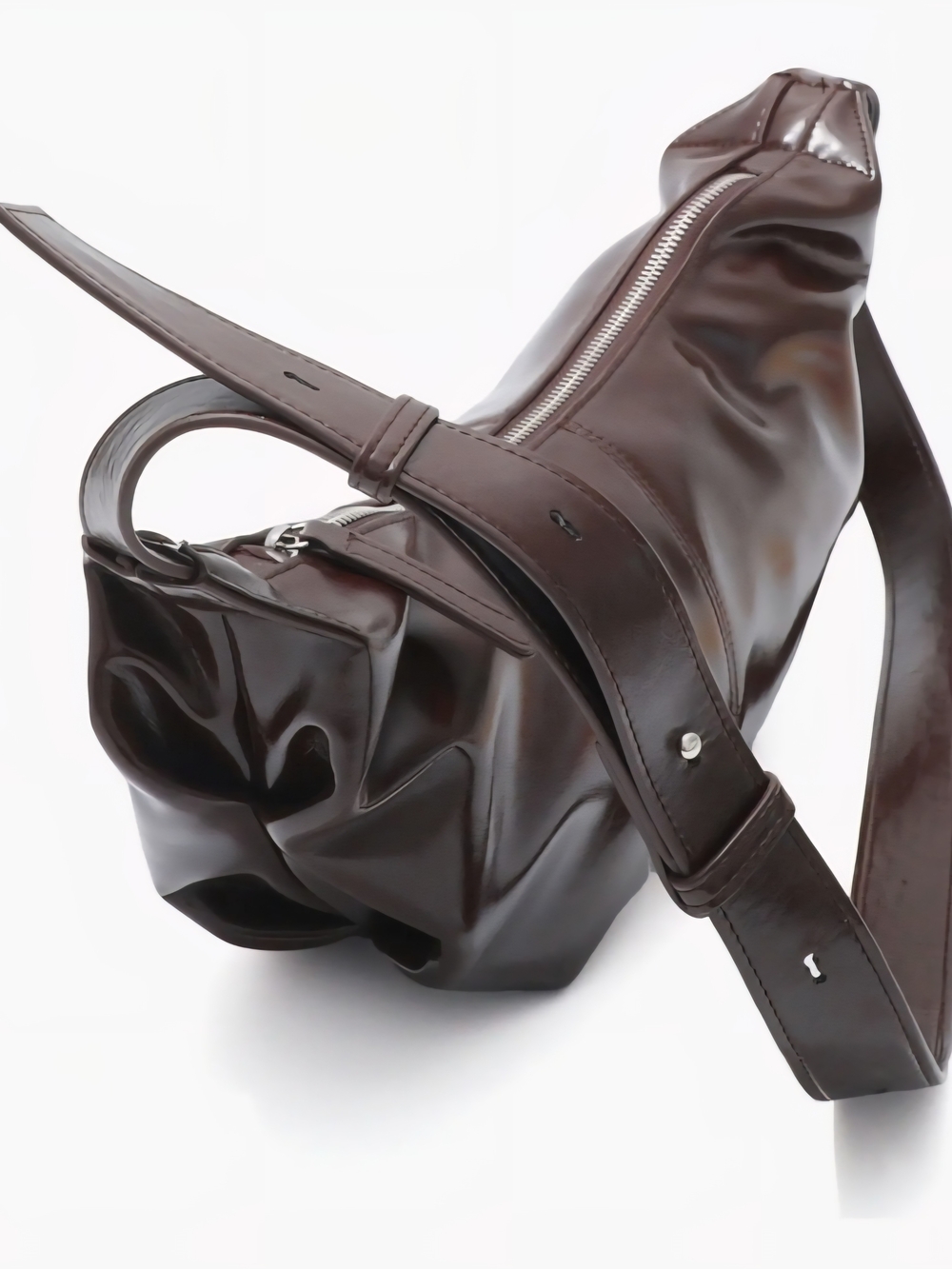 Sleek Dark Brown Leather Shoulder Bag